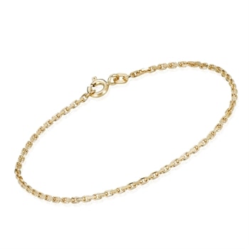 14 kt Anker Facet Guld armbånd, 18½ cm og 1,4 mm (tråd 0,5 mm)